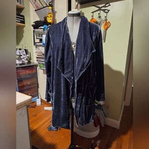Amaryllis Blue Velvet Cardigan